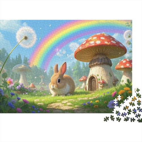 Zwerg Kaninchen Puzzles 1000 Teile Schwer Puzzle Spielzeug Lernspiel Impossible Herausforderung Spielzeug Für Erwachsene Und Kinder Ab 14 Jahren (75x50cm) von BDKSLBDIP