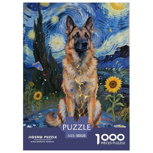 belgischer Malinois Puzzle 1000 Teile Schwer Lernspiel Impossible Herausforderungsspielzeug Für Erwachsene Kinder 38x26cm von BDKSLBDIP