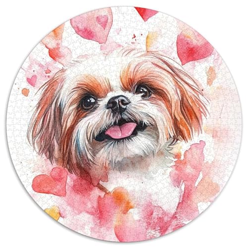 maltesischer Welpe Puzzles 1000 Teile Schwer Puzzle Spielzeug Pädagogisches Spiel Impossible Herausforderung Spielzeug Für Erwachsene Kinder (67.5x67.5cm) von BDKSLBDIP