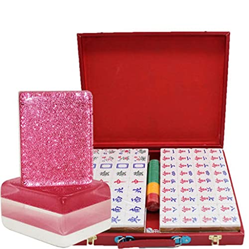 BDPP Interessante Mahjong-Sets, chinesisches Mahjong, starkes und verschleißfestes Mah-Jong-Set aus Acryl, tragbares Mahjong-chinesisches Spielzeug mit Aufbewahrungsbox, Familienfeier, Picknick (Farbe BDPP Interessante Mahjong-Sets, chinesisches Mahjong, starkes und verschleißfestes Mah-Jong-Set aus Acryl, tragbares Mahjong-chinesisches Spielzeug mit Aufbewahrungsbox, Familienfeier, Picknick (Farbe von BDPP