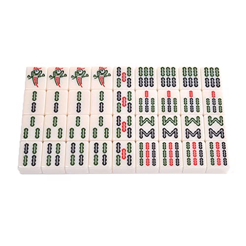 BDPP Interessantes Mahjong-Set aus Mahjong-Mahjong-Set aus Melamin, Mahjong-Set mit 2 Würfeln und Tragetasche, Mah-Jong-Sets für Reisen, Party, Familienspiel, Familienfeier, Picknick, 136-teilig BDPP Interessantes Mahjong-Set aus Mahjong-Mahjong-Set aus Melamin, Mahjong-Set mit 2 Würfeln und Tragetasche, Mah-Jong-Sets für Reisen, Party, Familienspiel, Familienfeier, Picknick, 136-teilig von BDPP