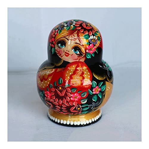Russische Nestpuppen, 10-lagige Nistpuppen, handgezeichnetes Blumenfeenmuster, Matroschka, Backlack, Heimhandwerk, Dekoration (Farbe: A) von BDPP