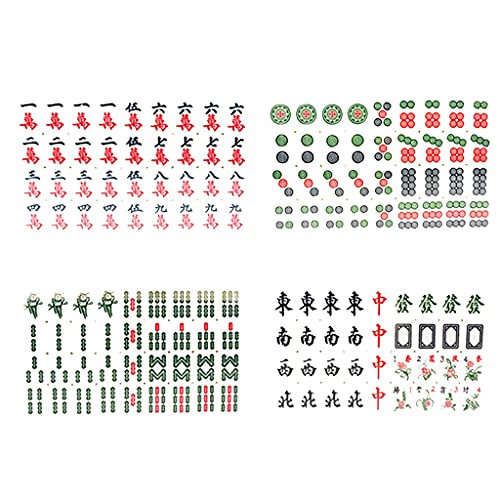 XXZY Chinesische Mahjong nummerierte Melamin-große Fliesen Mah-Jong tragbare chinesische traditionelle Mahjong-Spiele mit 144 Spielsteinen, 3 Würfeln (Größe: 44#) von BDPP