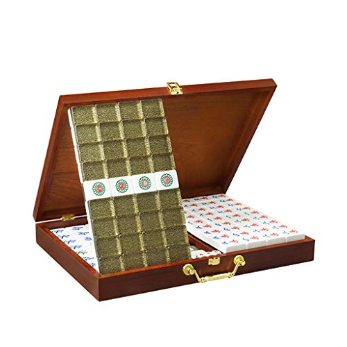 XXZY Hochwertiges chinesisches Mahjong-Set aus Acryl, groß, 144 Fliesen, Mahjong, klassischer chinesischer Stil, Mah Jong-Spiel mit Aufbewahrungsbox aus Holz (Größe: 40#) von BDPP