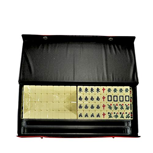 XXZY Mini Chinesischer Mahjong Tragbarer süßer Mahjong 144 Fliesen Mahjong Set mit Aufbewahrungsbox für Geschenk/Geburtstag (stark und stabil) (Farbe: Weiß) von BDPP