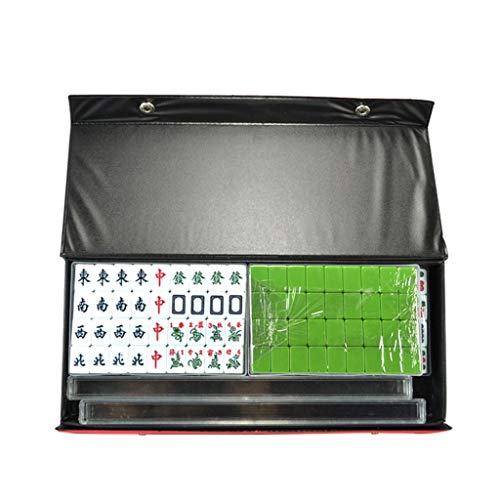 XXZY Mini Chinesischer Mahjong Tragbares süßes Mahjong Mahjong 144 Fliesen Mahjong Set mit Aufbewahrungsbox für Geschenk/Geburtstag (stark und stabil) (Farbe: Grün) von BDPP