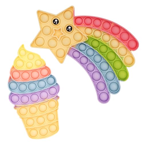 BDSHUNBF 2PCS Pop It Bubble Fidget Spielzeug, Silikon Antistress Toy für Stressabbau, Kinder und Erwachsene von BDSHUNBF
