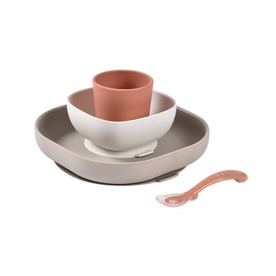 BEABA® Geschirrset aus Silikon Terracotta, 4-teilig von Beaba