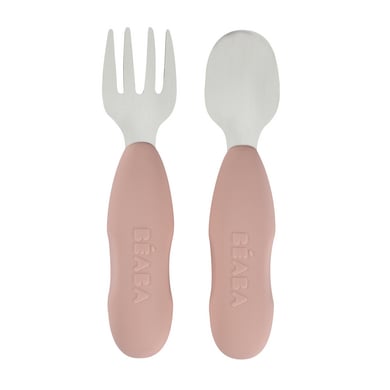 BEABA® Lernbesteck 2er Set aus Edelstahl in Marshmallow von Beaba