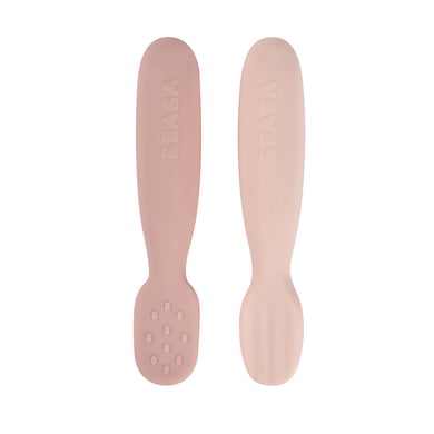 BEABA® Lernlöffel 2er Set aus Silikon Marshmallow von Beaba