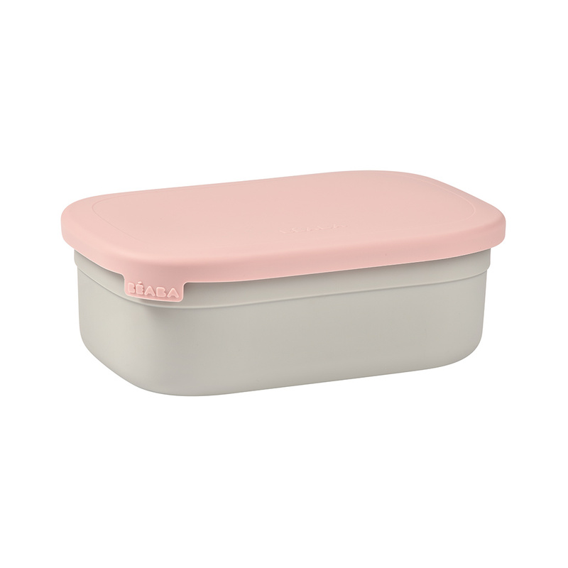 Edelstahl-Brotbox LUNCH mit Trenner in dusty pink von BÉABA