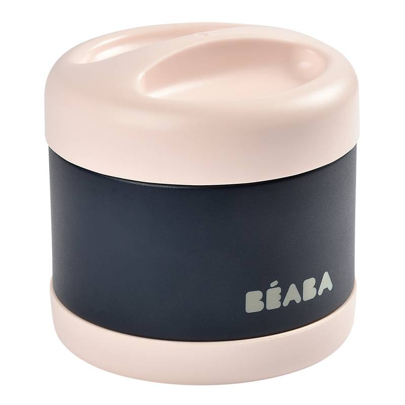 Edelstahl-Thermobehälter LUNCH (0,5L) in light pink/nightblue von BÉABA