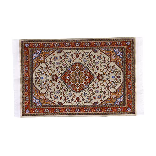 1PC 1:12 Miniaturteppichmöbel Boden Vintage gewebte Teppichdecke für Dollhouse Möbel Brown für Weihnachtsdekoration von BEAHING