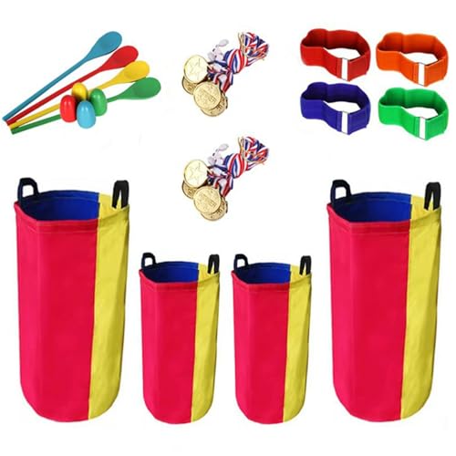 4pcs Sack Race Bag mit 4pcs Egg Spoons & Legged Race Bands Sports Day Kit Outdoor Family Interactive Eltern-Kind Bonding Rasenparty Karnevalsspiele für Kinder Erwachsene Geschenk Familie, Sack Race B 4pcs Sack Race Bag mit 4pcs Egg Spoons & Legged Race Bands Sports Day Kit Outdoor Family Interactive Eltern-Kind Bonding Rasenparty Karnevalsspiele für Kinder Erwachsene Geschenk Familie, Sack Race B von BEAHING