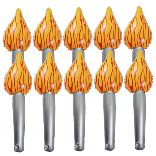BEAHING Aufblasbare Torch 10pcs PVC -Torch für Kinder 4.7x16.5in Dekorationen Handheld niedliche dekorative Taschenlampe für Bühnensportbesprechungen, Dekorationen, Dekorationen von BEAHING