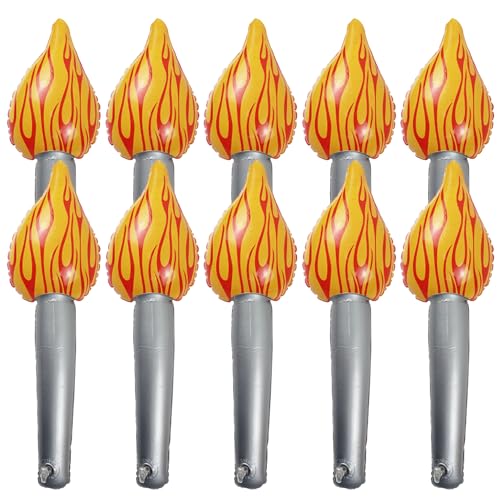 BEAHING Aufblasbare Torch 10pcs PVC -Torch für Kinder 4.7x16.5in Dekorationen Handheld niedliche dekorative Torch -Prop für Bühnensportversammlung, Taschenlampe Prop von BEAHING