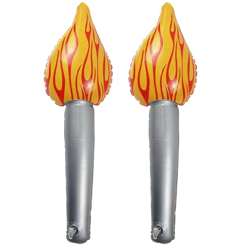 BEAHING Aufblasbare Torch 2PCS PVC -Torch für Kinder 4.7x16.5in Dekorationen Handheld niedliche dekorative Torch -Prop für Bühnensportversammlung, Taschenlampe Prop von BEAHING