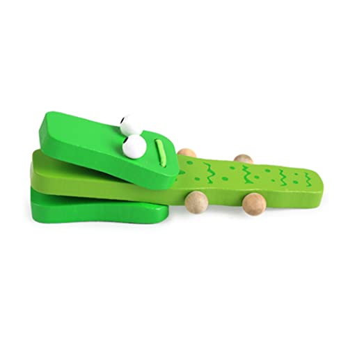BEAHING Holz Castanet Cartoon Crocodile Klapperspielzeug Musikinstrument Frühes Bildungsspielzeug für Kinder, Holz Castanet Klapper von BEAHING