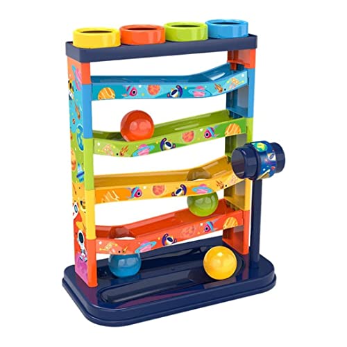 BEAHING Kinder Rolling Ball Drop Toy für Babys Kleinkinder 5 -Layer -Tower Run mit wirbelnden Rampen und 4 Bällen Bildungsentwicklung Spielzeug von BEAHING