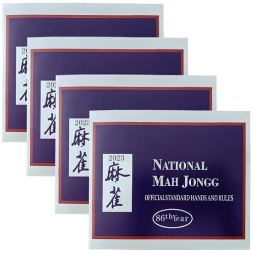 BEAHING Mahjong -Karten, Mahjong -Karten 2023, 4pcs Folding Mahjong -Karten, tragbare Wiederverwendbare 2023 Mahjong -Karte, große Mah -Jongg -Karten 2023 für das Spielen von BEAHING