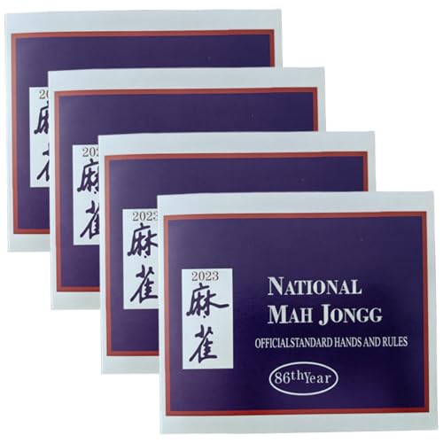 BEAHING Mahjong -Karten 2023, 4PCS Falten Sie Mahjong -Karten, tragbare Wiederverwendbare 2023 Mahjong -Karte, große Mah -Jongg -Karten 2023 für das Spielen von BEAHING