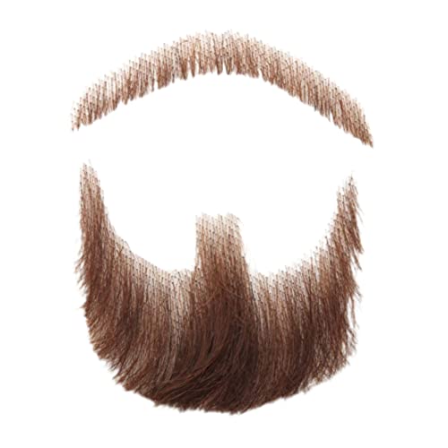 BEAHING Make -up -Bart, gefälschter Schnurrbart Gesicht Bart für Erwachsene realistische Make -up -Kostüm -Spitzen -Mann braun, falscher Schnurrbart von BEAHING