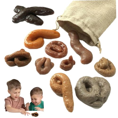 BEAHING Poop -Spielzeug, gefälschtes Poop -Set, 10pcs/Set verschiedener Form gefälschter Poop -Spielzeug, realistischer gefälschter Hundekot mit Kordelstrich für Streichtrack, Poop Toy BEAHING Poop -Spielzeug, gefälschtes Poop -Set, 10pcs/Set verschiedener Form gefälschter Poop -Spielzeug, realistischer gefälschter Hundekot mit Kordelstrich für Streichtrack, Poop Toy von BEAHING