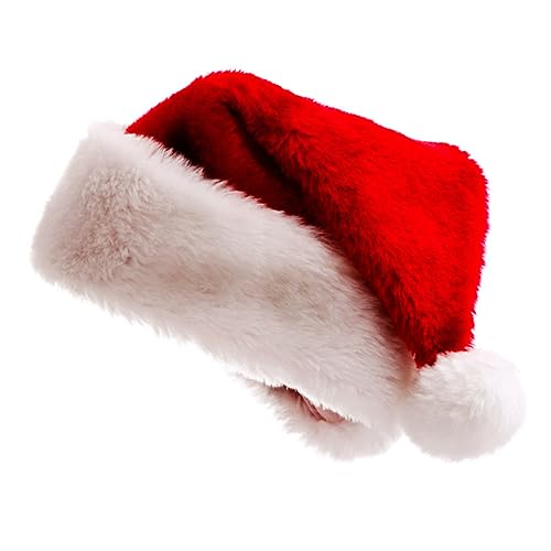 BEAHING Santa Hut weiche Plüsch Weihnachtshut Warm Weihnachtsfeiertags Cap Party Supplies für Kinder, Weihnachtshut von BEAHING
