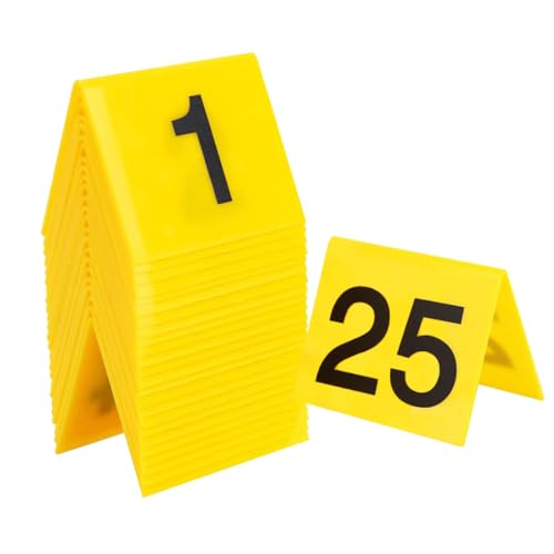 BEAHING Tatort Dekorationen, 25 pcs Tatortmarkierungen 1-25 Zahlen Beweisnummer Karten gelbe Tatortnummern Marker Marker BEAHING Tatort Dekorationen, 25 pcs Tatortmarkierungen 1-25 Zahlen Beweisnummer Karten gelbe Tatortnummern Marker Marker von BEAHING