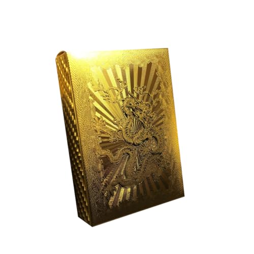 BEAHING wasserdichte Poker Luxus Gold Folie Pokerkarten Klassisches Zaubertrick -Werkzeug ohne farbenfrohen Druck 1Set von BEAHING