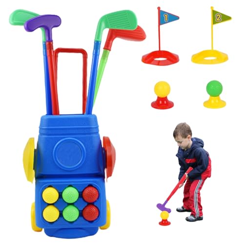Kleinkindgolf -Set, Kindergolf -Set einziehbares Kleinkind Bunte Mini für Kinder mit 6 Bällen, 4 Stöcken, 2 Übungslöcher für Jungen Mädchen für Outdoors von BEAHING