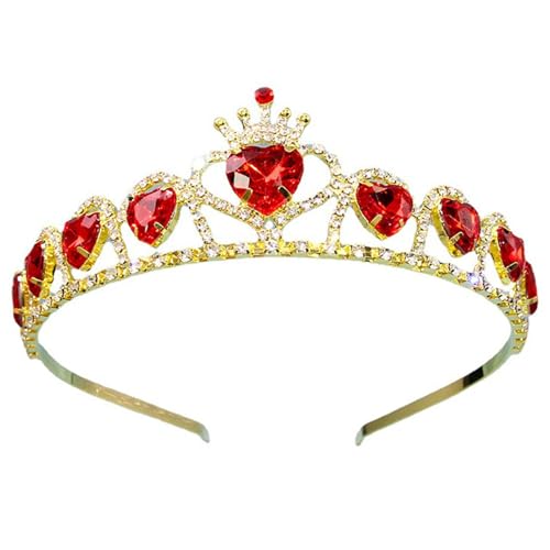 BEAHING Kronen für Frauen, rote Krone, rote Herz -Strass -Kronen für Frauen, elastische Metallprinzessinkronstirnband, rote Tiaras für Frauen Hair Accessoires Geschenke, rote Tiara BEAHING Kronen für Frauen, rote Krone, rote Herz -Strass -Kronen für Frauen, elastische Metallprinzessinkronstirnband, rote Tiaras für Frauen Hair Accessoires Geschenke, rote Tiara von BEAHING