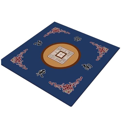 Mahjong Mat, 32x32 '' Anti Slip Mahjong Tischmatte Rauschreduktion Mahjong-Matte für Tisch weich ＆ Wear-resistente Mahjong-Spielmatte für Poker, Karten, Board & Tile Games Blue, Mahjong Tischmatte von BEAHING