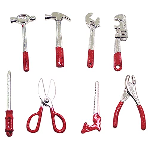 Mini Miniature Tool, Miniaturpuppenhaus -Werkzeug -Set Mini -Szene -Werkzeuge Puppenhauszubehör 8PCS für Urlaubsdekoration von BEAHING