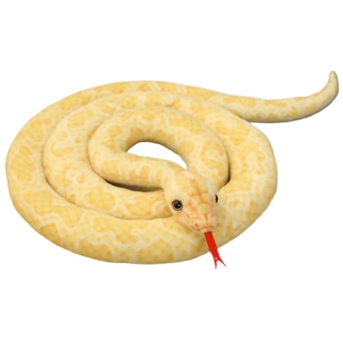 Schlangengefüllte Tier 74.8 '' Langes Python Schlange Plüsch, lebensechter Schlangenspielzeug weich gefüllte Schlange Plüsch gefälschte Schlangen für Aprilscherz Tag Streich Props gelbe, gefüllte Sch von BEAHING