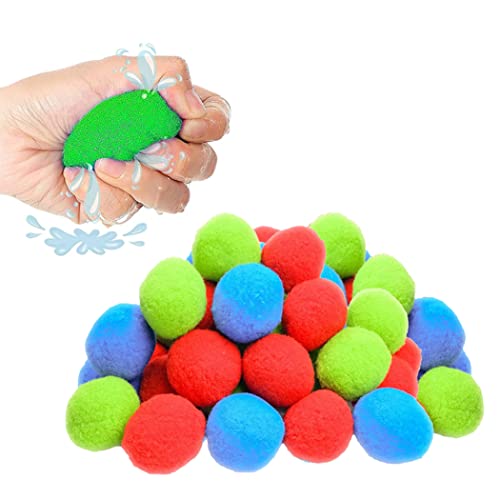Wasserspiele Luftballons, wiederverwendbarer Wasserball Splash Soaker Wasserballons Kinder Schwimmbad Spielzeug für Wasserspiele 50pcs von BEAHING