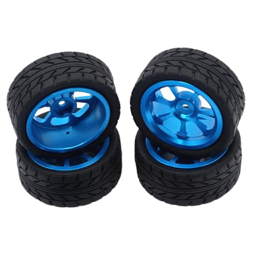 BEALIFE Aluminiumlegierung 1/14 Felgen Reifen für 144001 Straßenfahrzeuge 4 Stück RC Autozubehör Ersatzteile, Blau von BEALIFE