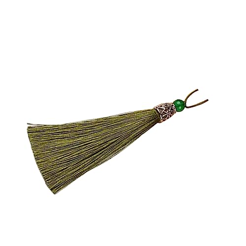 BEALIFE Quaste dekorative einfarbige gerade aushöhlen handgefertigte Lesezeichen Halskette Kleidung Kleid Anhänger Zubehör, Grün von BEALIFE