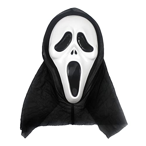 BEAUTYBIGBANG Halloween Maske Gruselige Kunststoff Scream Maske mit Bluthorror Party Zubehör Dekoration Lustige Gig Kopfbedeckung (A) von BEAUTYBIGBANG