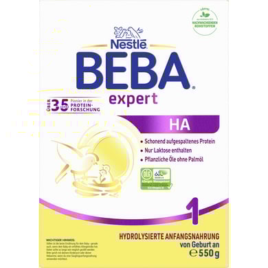 Nestlé BEBA Anfangsnahrung expert HA 1 von Geburt an 1x550 g Nestlé BEBA Anfangsnahrung expert HA 1 von Geburt an 1x550 g von Nestle Beba
