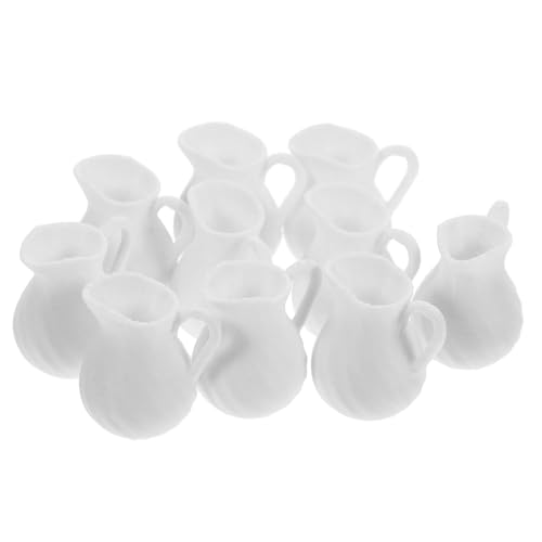 10pcs Mini Puppenhaus Vasen Puppenhaus Zubehör Puppenhaus Supplies Puppenhaus Tisch Vase Miniatur Puppenhaus Puppenhaus Garten Zubehör Mini Vase Weiß von BEBEMOKO