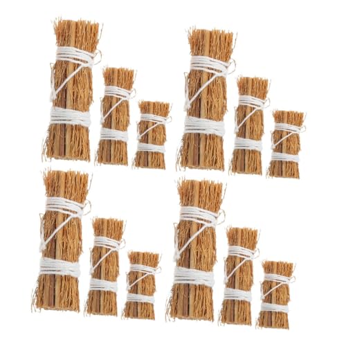 BEBEMOKO 12 Stück Miniatur Gras Brennholz Stapel Modell Mini Heuballen für Dekoration Miniatur Puppenhaus Zubehör Miniatur Prop Miniatur-Ornamente Miniatur-Heuballen Faux Heu von BEBEMOKO