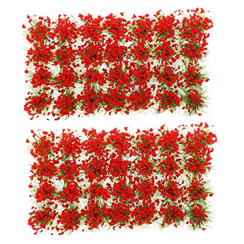 BEBEMOKO 2 Boxen DIY Miniatur Blume Clusters Simulierte Gras Dekor für Tischplatte Sandtisch für Modelleisenbahnen Architekturmodelle und Miniaturgärten von BEBEMOKO