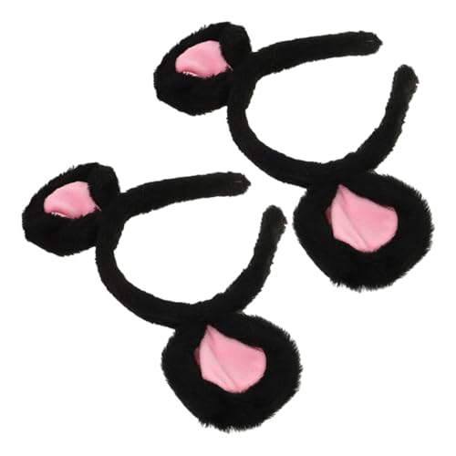 BEBEMOKO 2 Stück Plüsch Mäuseohren Stirnband Cartoon Kostüm Haarreif für Mädchen Frauen Party Cosplay Charmantes Design Weich Bequem und Langlebig Zubehör für Fasching Karneval Auffälliger von BEBEMOKO