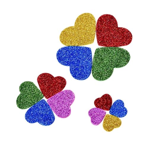 BEBEMOKO 2er Pack Glitzer Wandsticker Selbstklebend Herz Stern Funkelnde DIY Dekoration für Scrapbooks Grußkarten Kinderbasteln für und Klassenzimmer von BEBEMOKO