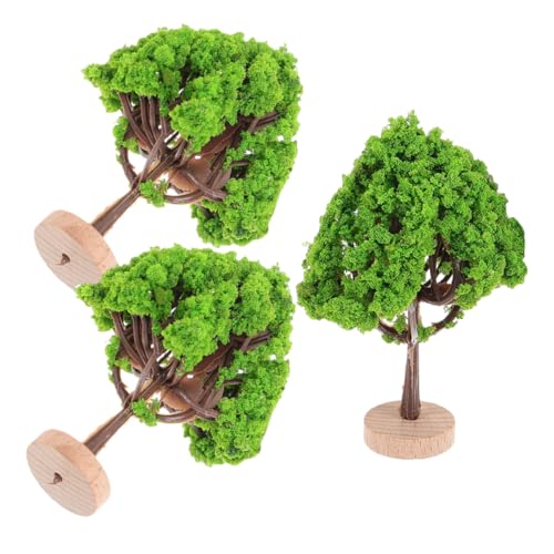 BEBEMOKO 3 Stück Modellbäume Straße Modell Baum Zug Landschaft Architektur Bäume Gefälschte Bäume mit Basis für Handwerk Gebäude Landschaft Zubehör von BEBEMOKO