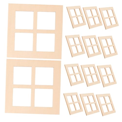 30 Stück Miniatur-holzfenster Für Puppenhaus-dekoration Zubehör Unbemalt Quadratisch Miniatur-fenster Mit 4 Scheiben Für Jungen Und Mädchen Spielhaus-spielzeug von BEBEMOKO