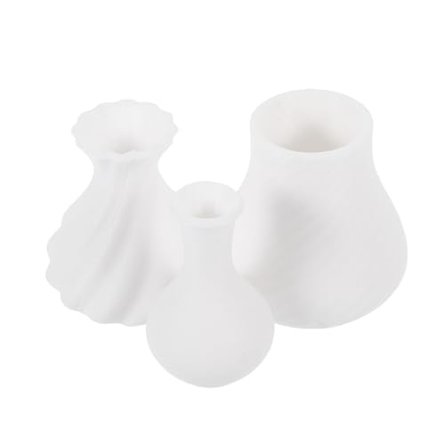 BEBEMOKO 3pcs Miniaturen Puppenhaus Zubehör Puppenhaus Blumenvase Puppenhaus Miniatur Blumenvase Miniatur Puppenhaus Vase Puppenhaus Miniaturszene Modell Mini Vase Weiß von BEBEMOKO