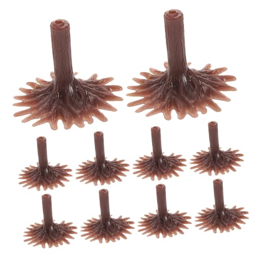 BEBEMOKO 50 Stück Modellbaumfüße Baumbasishalter DIY-mikrolandschaft Modellbäume Stehen Basis Von Miniaturbäumen Miniatur-landschaftsmodell Modelleisenbahnbäume Bastelständer Brown Plastik von BEBEMOKO