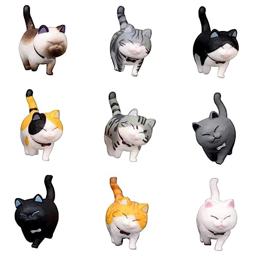 BEBEMOKO 9Stücke Teiliges Mini Katzenmodell Hochwertigem Für Fotorequisit Und Dekoration Für Tier Mottopartys von BEBEMOKO